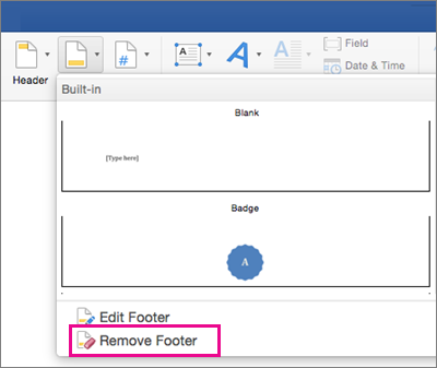 header and footer group word 2016 for mac